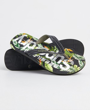 Superdry Scuba All Over Print Női Papucs Zöld/Fehér | VWDFT2153